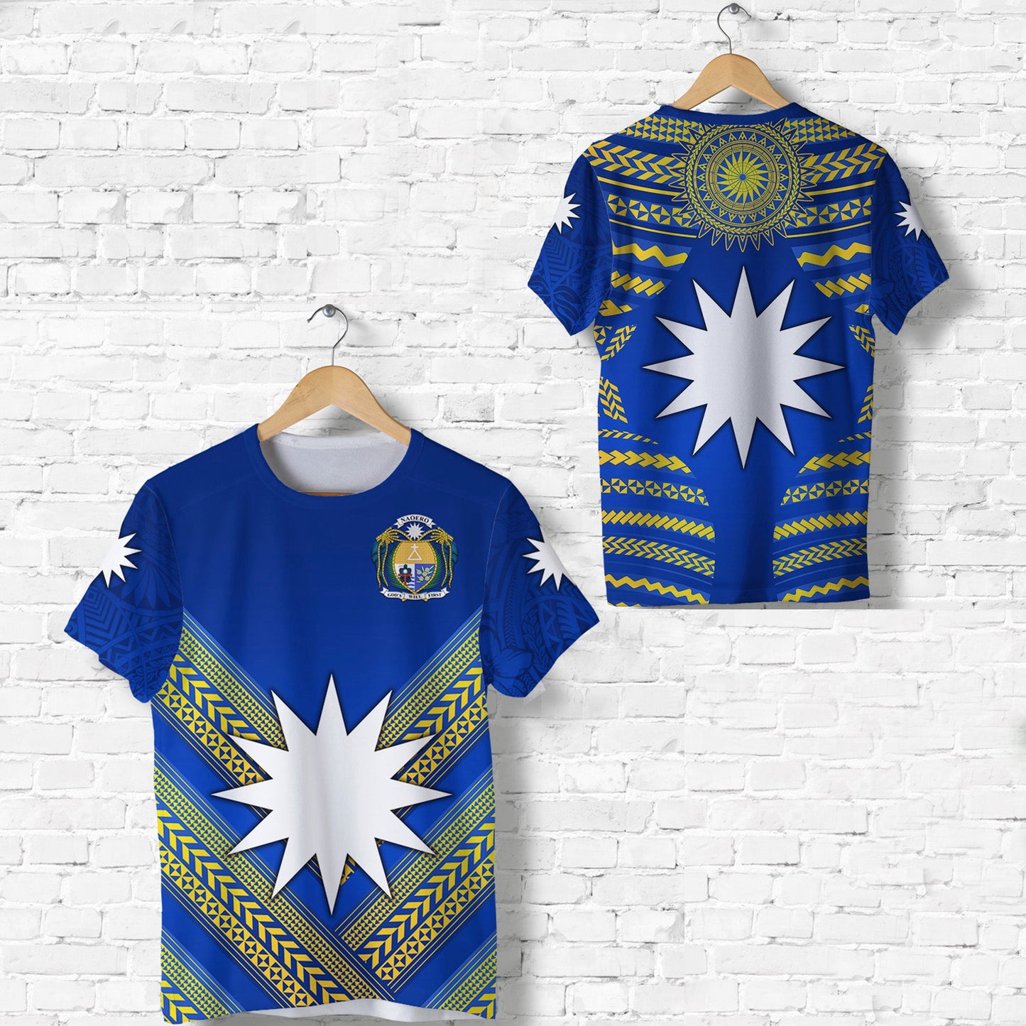 Nauru Polynesian Flag T Shirt Creative Style Blue