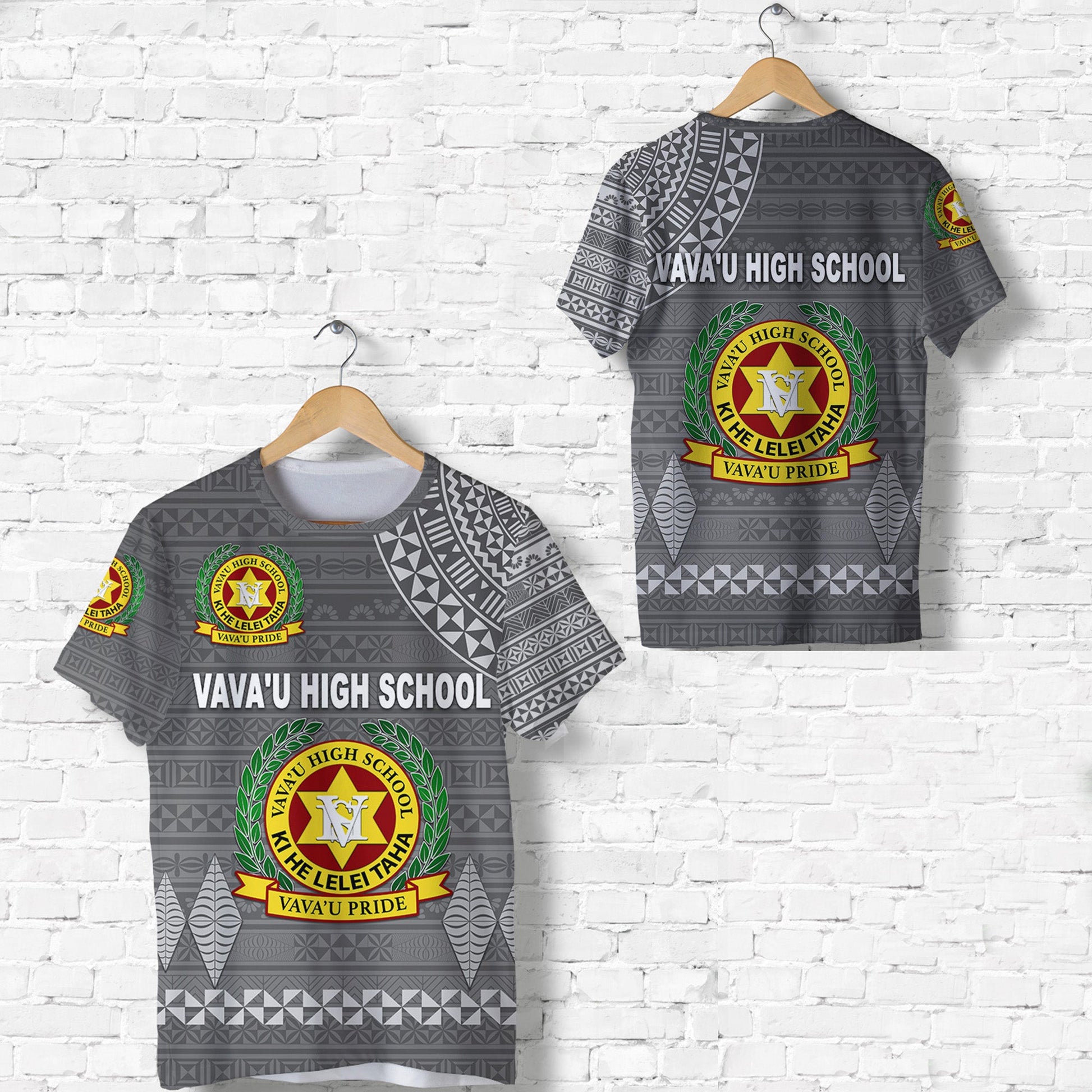 Tonga Vava'U High School T Shirt Simple Style - Full Grey