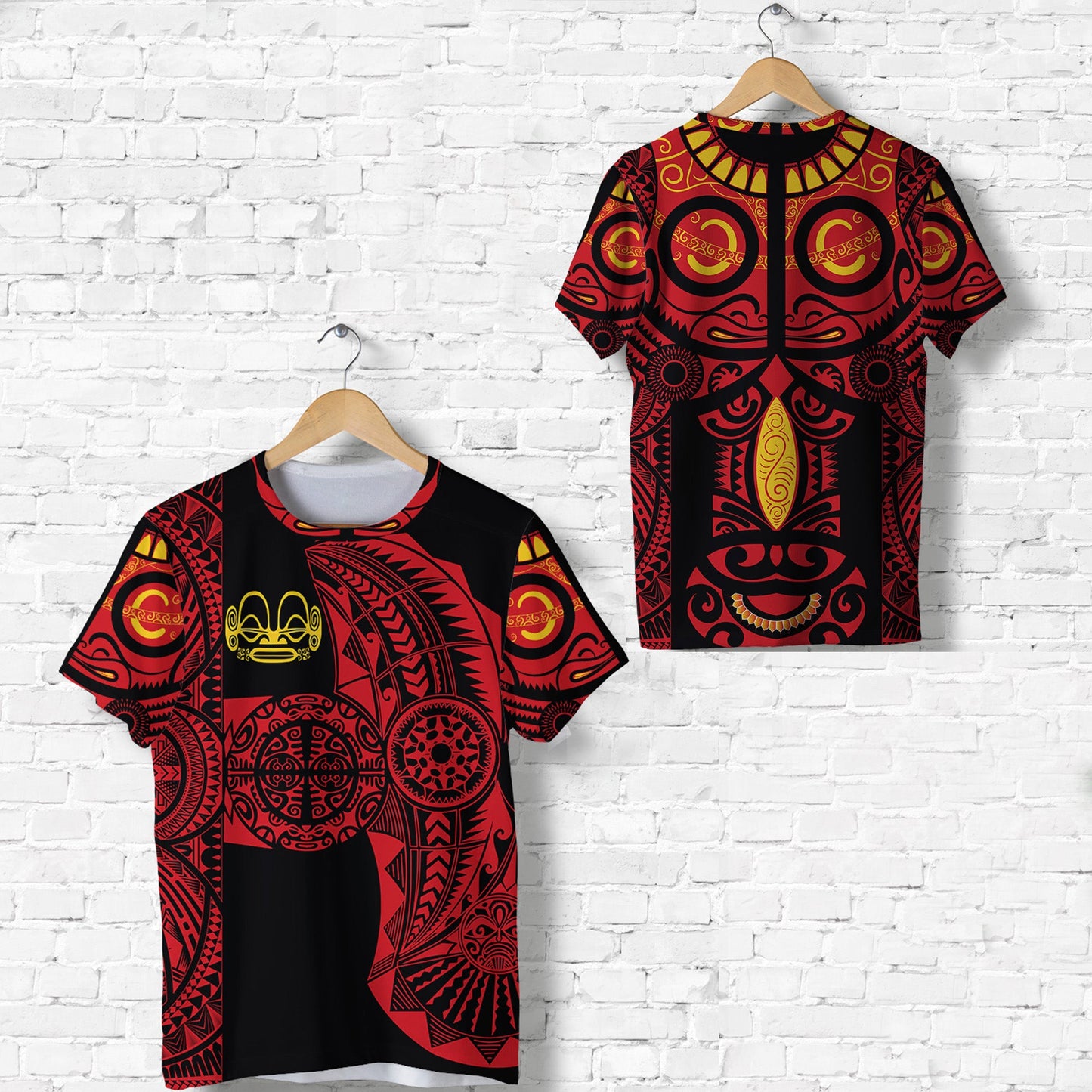 Marquesas Islands T Shirt Marquesan Tattoo Original Style Red