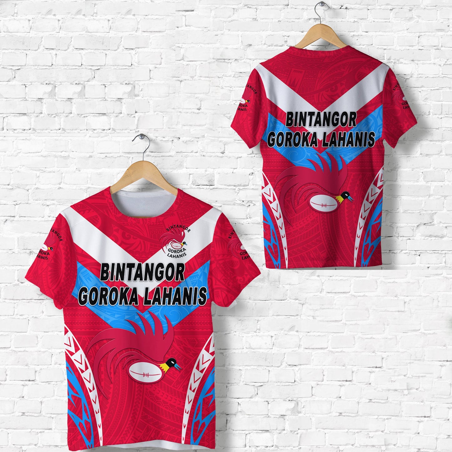 Papua New Guinea Bintangor Goroka Lahanis T Shirt Rugby Original Style - Red