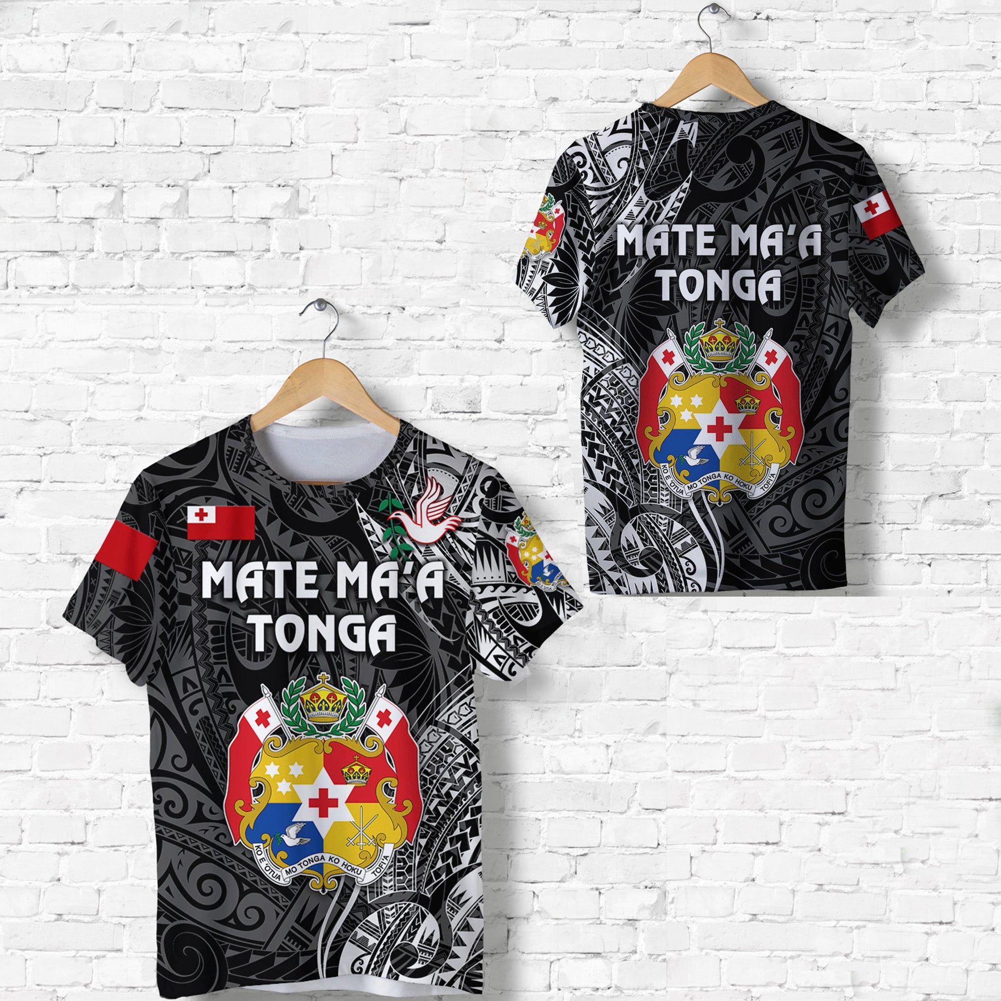 Tonga Coat Of Arms T Shirt Simple Vibes - Black
