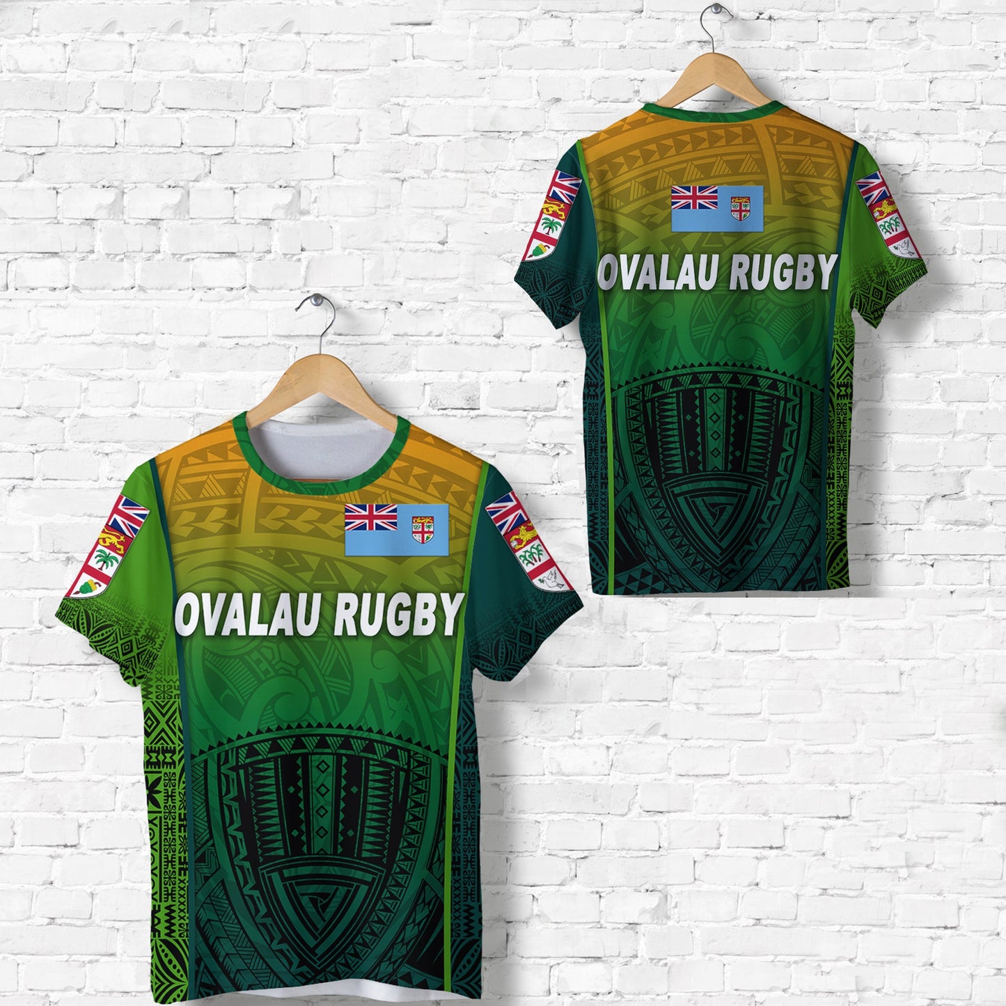 Fiji Ovalau Rugby T Shirt Light Green Style