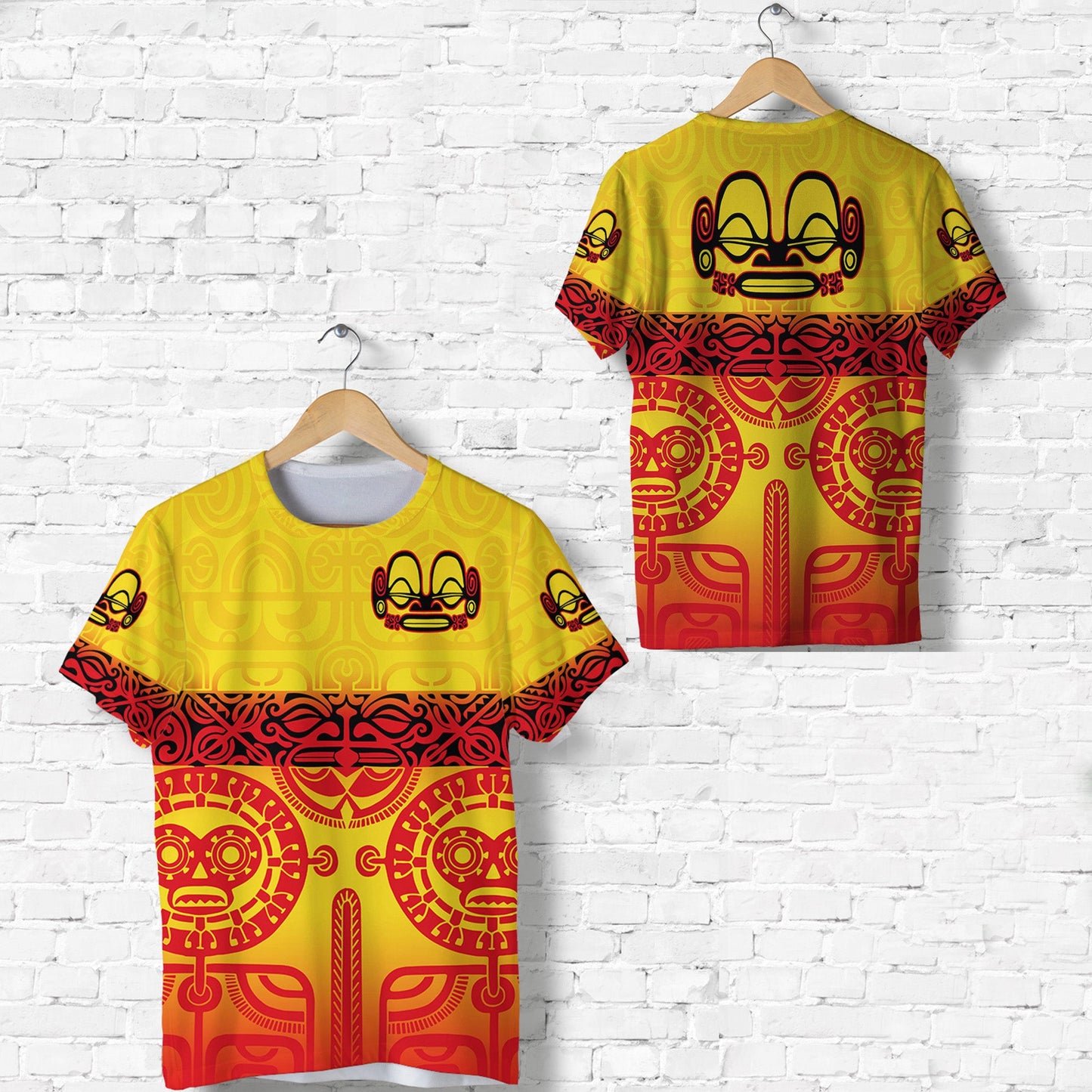 Marquesas Islands T Shirt Marquesan Tattoo Special Style Gradient Yellow
