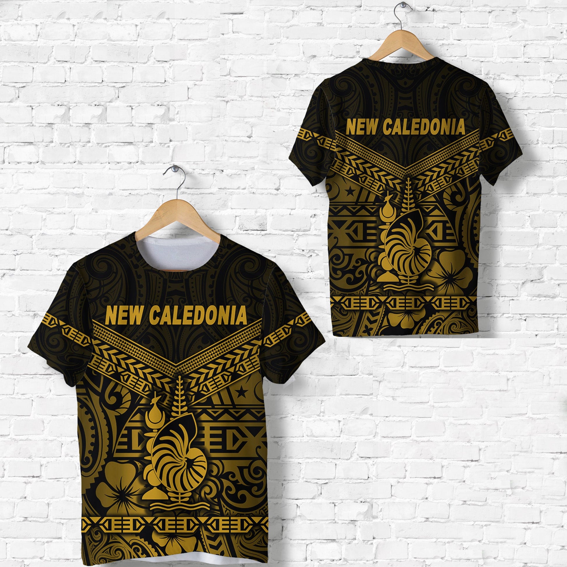 New Caledonia T Shirt Simple Style Gold