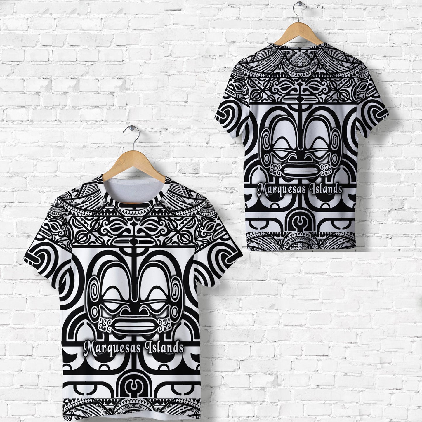 Marquesas Islands T Shirt Marquesan Tattoo Simple Style Black
