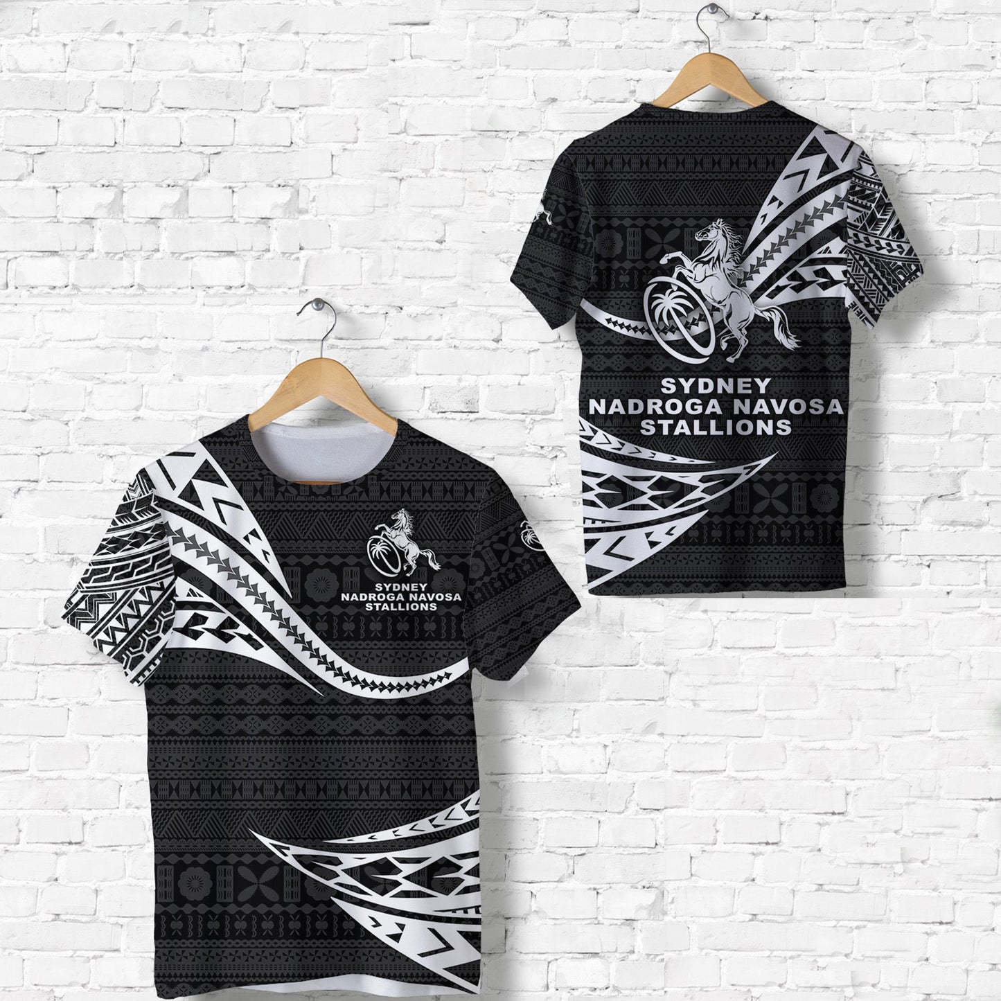 Fiji Rugby T Shirt Sydney Nadroga Navosa Stallions Unique Version Black