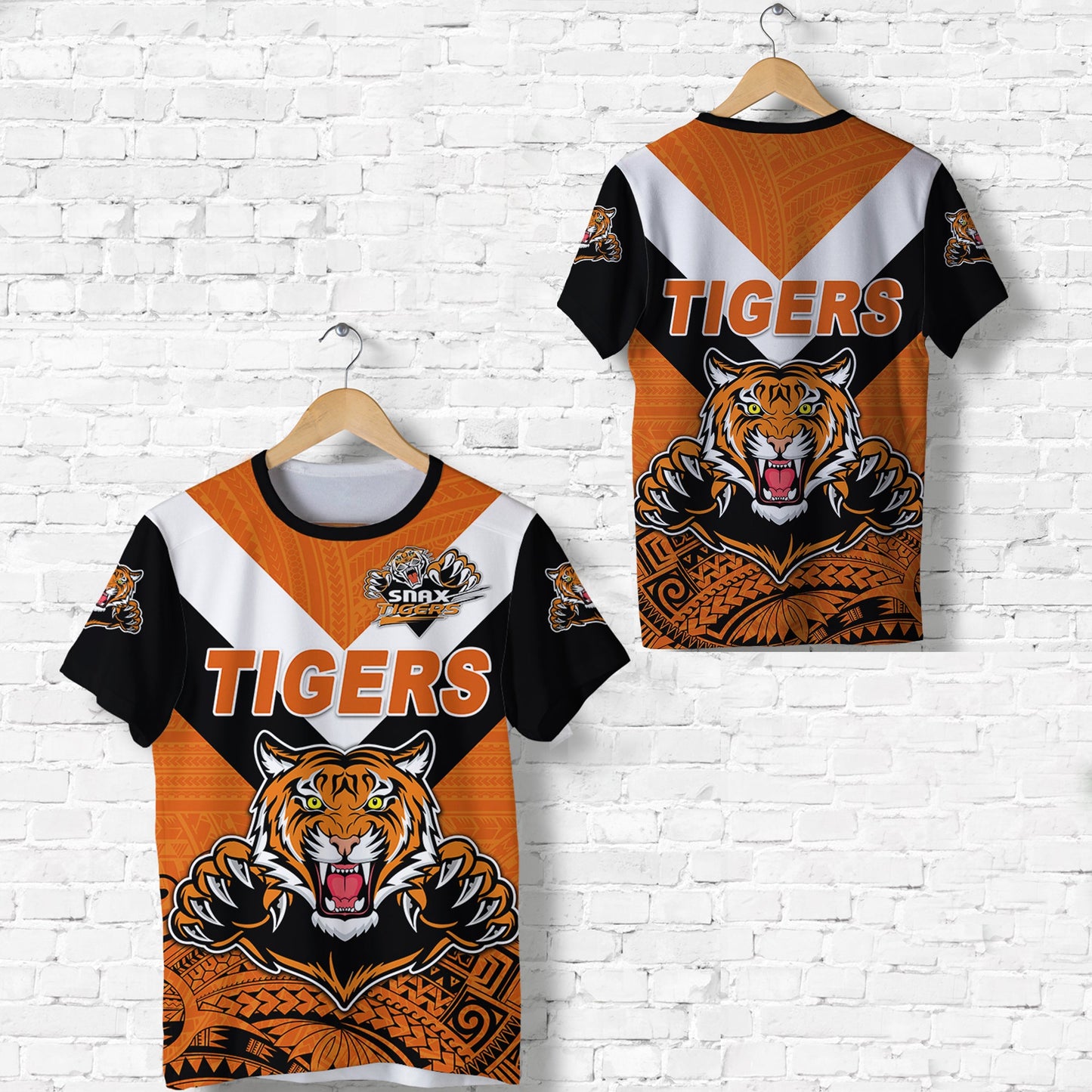 Papua New Guinea Lae Snax Tigers T Shirt Rugby Simple Style - Black