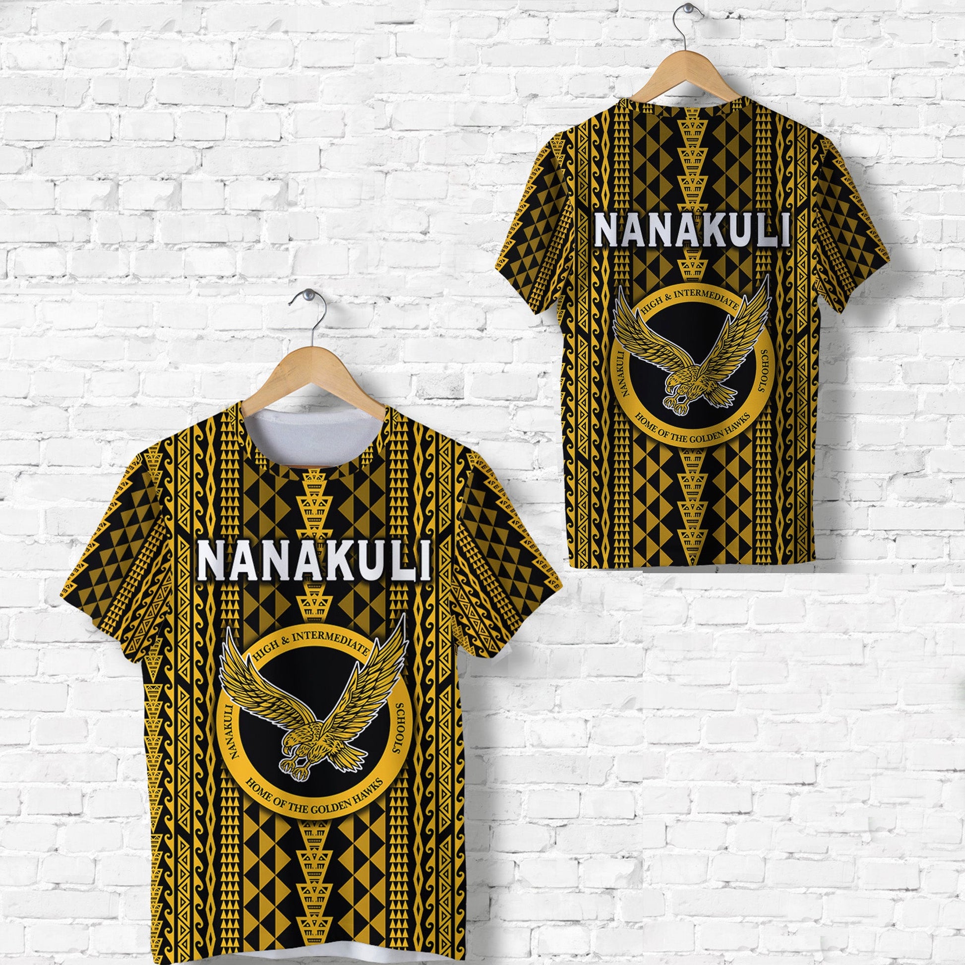 Hawaii Nanakuli School T Shirt Golden Hawks Simple Style