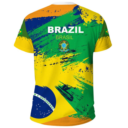 Brazil T Shirts Brazil Flag Brush