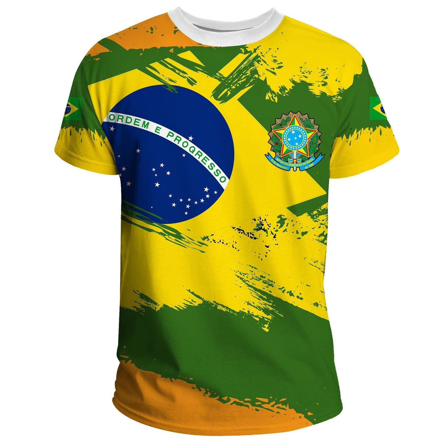 Brazil T Shirts Brazil Flag Brush