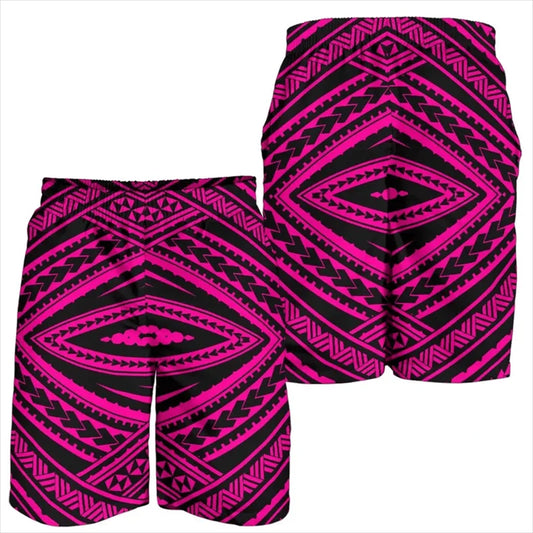 Polynesian Tribal Pattern Pink Hawaii Shorts Men's Beach Shorts Vacation For Him