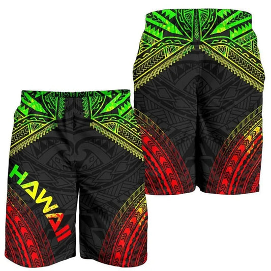 Polynesian Tribal Pattern Island Reggae Hawaii Shorts Men's Beach Shorts Vacation For Him