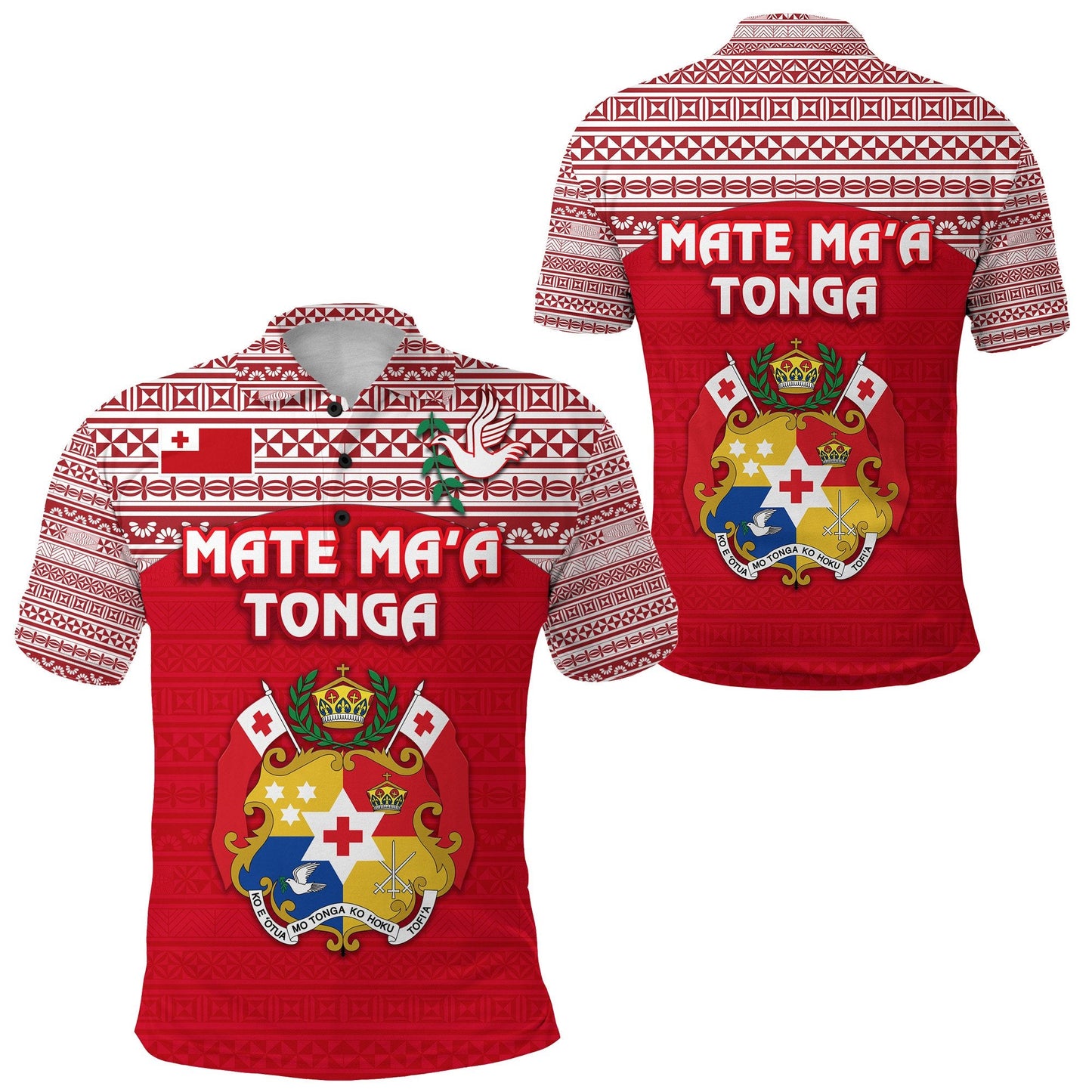 Kolisi Tonga Polo Shirt Mate Ma'a Tonga Simple Version Coat Of Arms