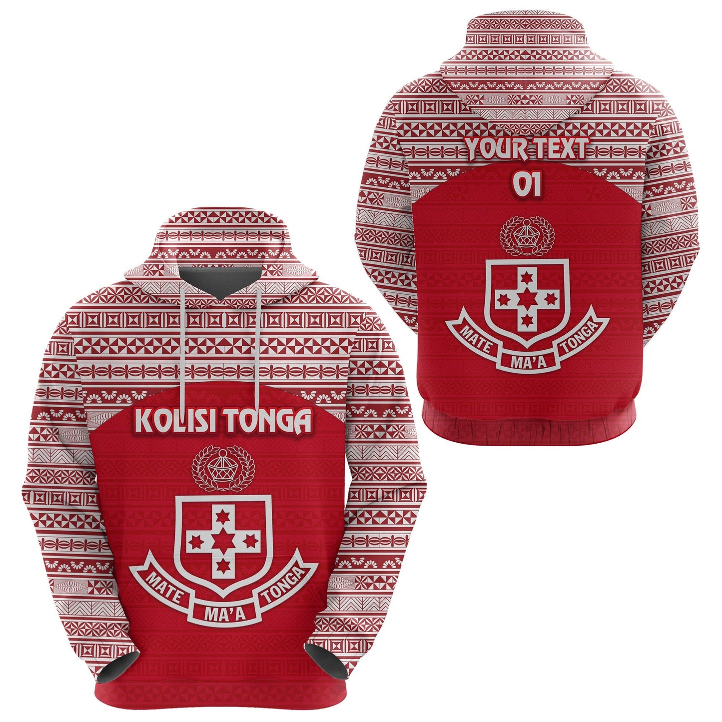 ( Personalised) Kolisi Tonga Hoodie Mate Ma'a Tonga Simple Version NO.1, Text and Number
