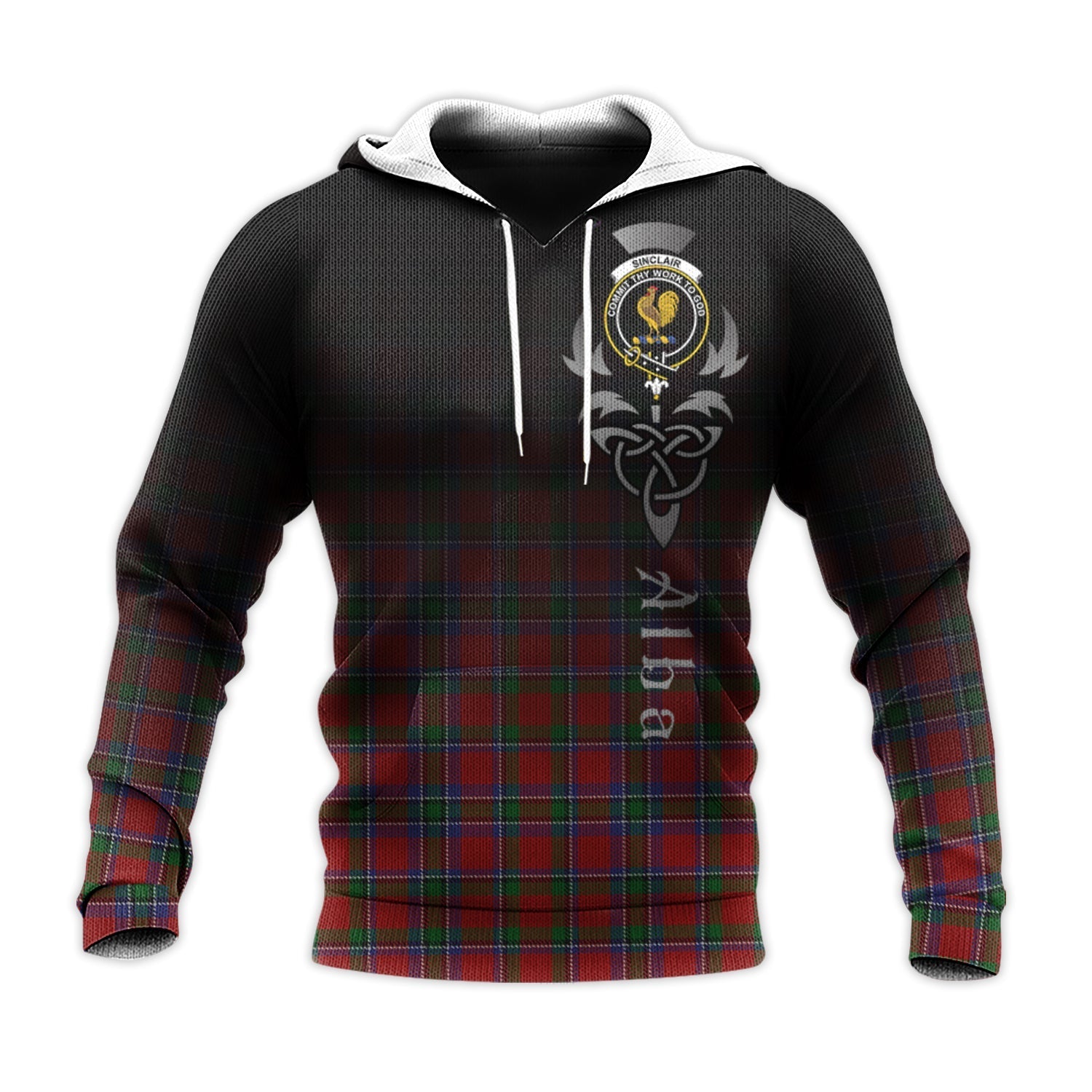 Printivon Sinclair Tartan Crest Alba Celtic Hoodie