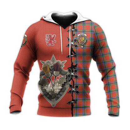 Printivon Sinclair Ancient Tartan Hoodie Lion Rampant And Celtic Thistle Style