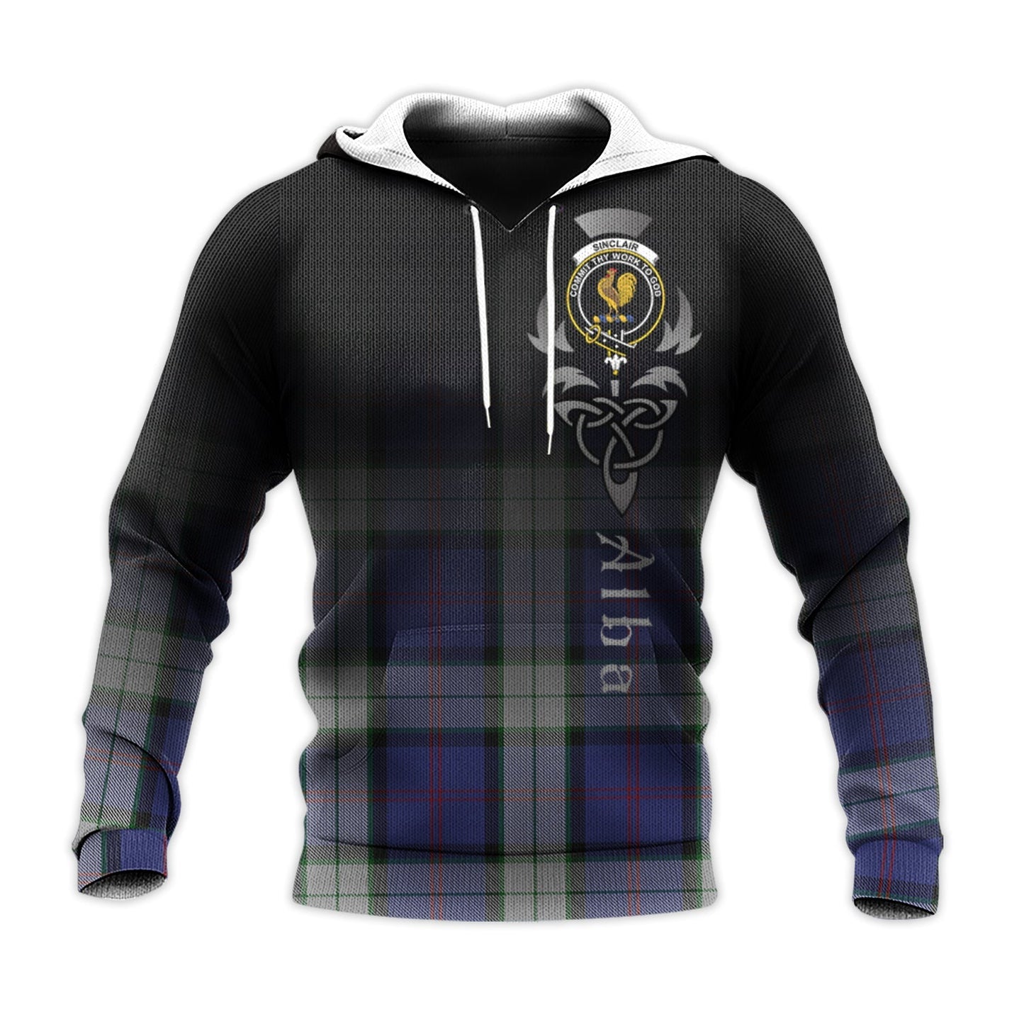 Printivon Sinclair Dress Tartan Crest Alba Celtic Hoodie