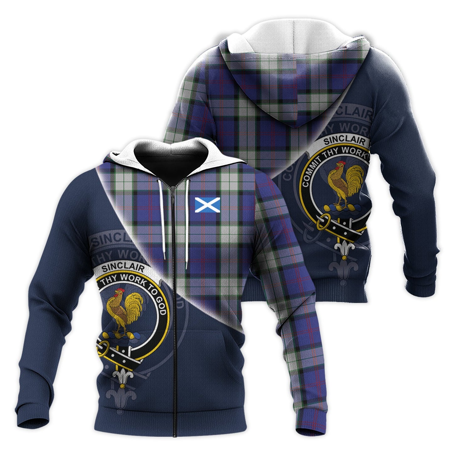 Printivon Sinclair Dress Tartan Scottish Crest Hoodie