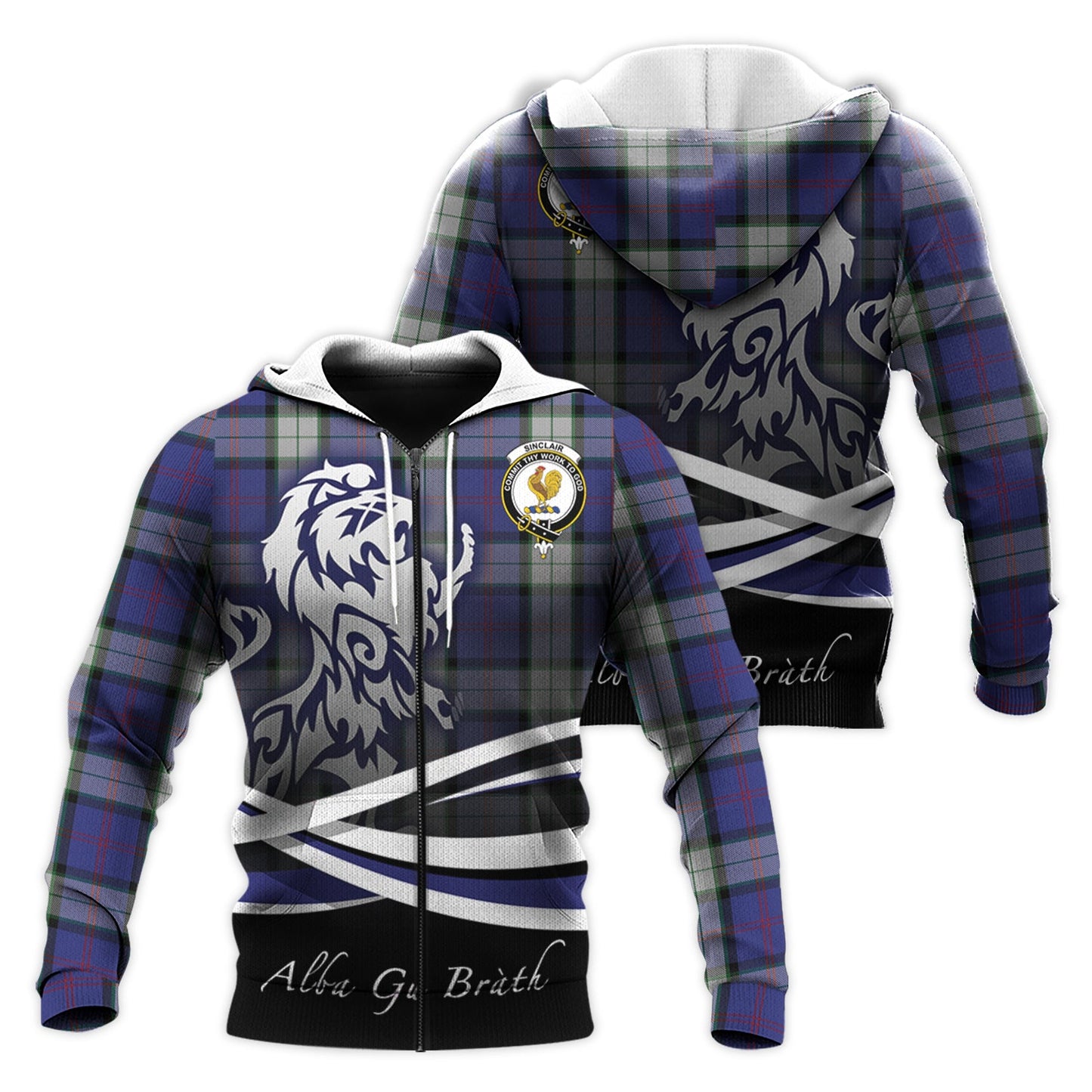 Printivon Sinclair Dress Tartan Scottish Lion Hoodie
