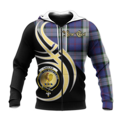 Printivon Sinclair Dress Clan Believe In Me Crest Tartan Knitted Hoodie Custom Your Text