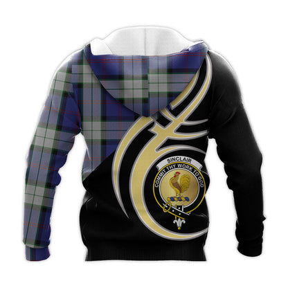 Printivon Sinclair Dress Clan Believe In Me Crest Tartan Knitted Hoodie Custom Your Text