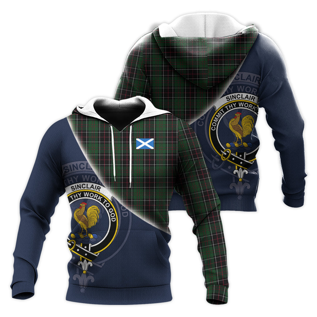 Printivon Sinclair Hunting Tartan Scottish Crest Hoodie