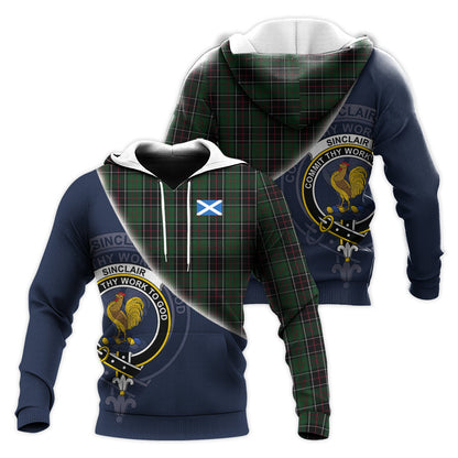 Printivon Sinclair Hunting Tartan Scottish Crest Hoodie