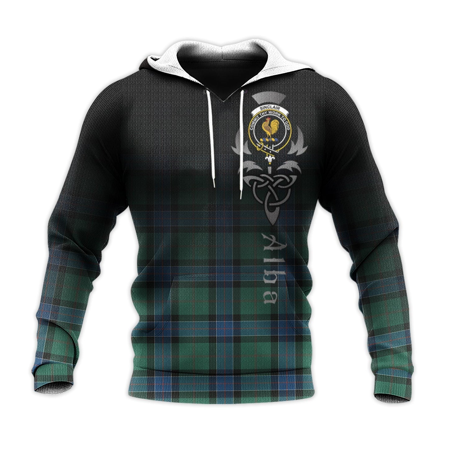 Printivon Sinclair Hunting Ancient Tartan Crest Alba Celtic Hoodie
