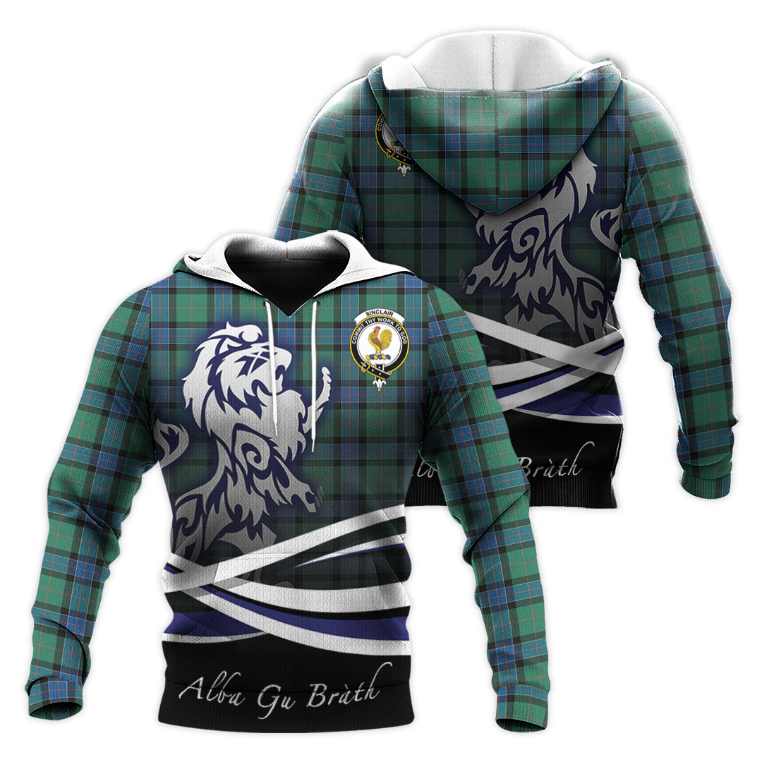 Printivon Sinclair Hunting Ancient Tartan Scottish Lion Hoodie