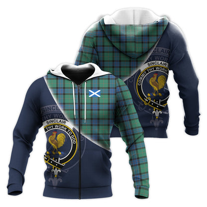 Printivon Sinclair Hunting Ancient Tartan Scottish Crest Hoodie