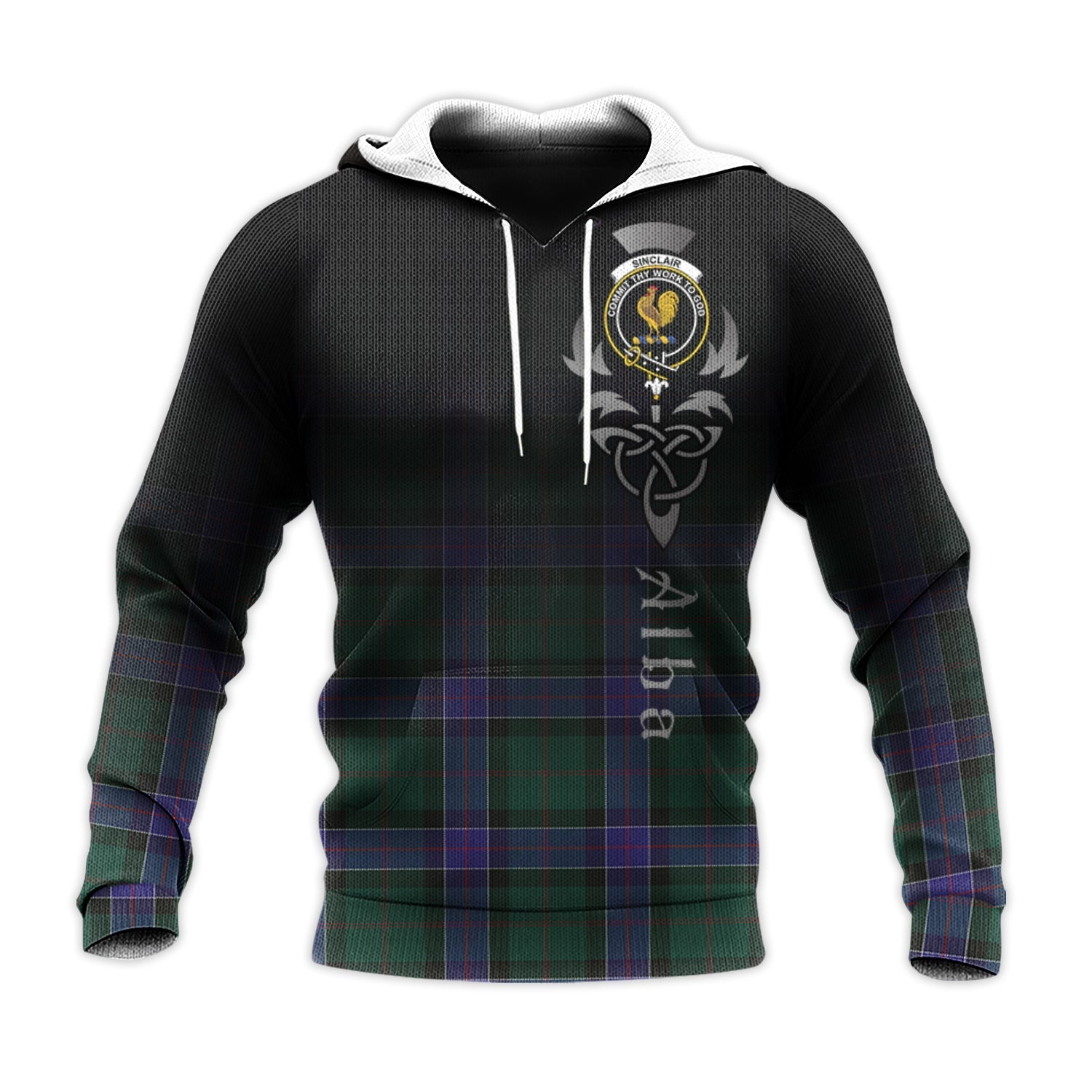 Printivon Sinclair Hunting Modern Tartan Crest Alba Celtic Hoodie