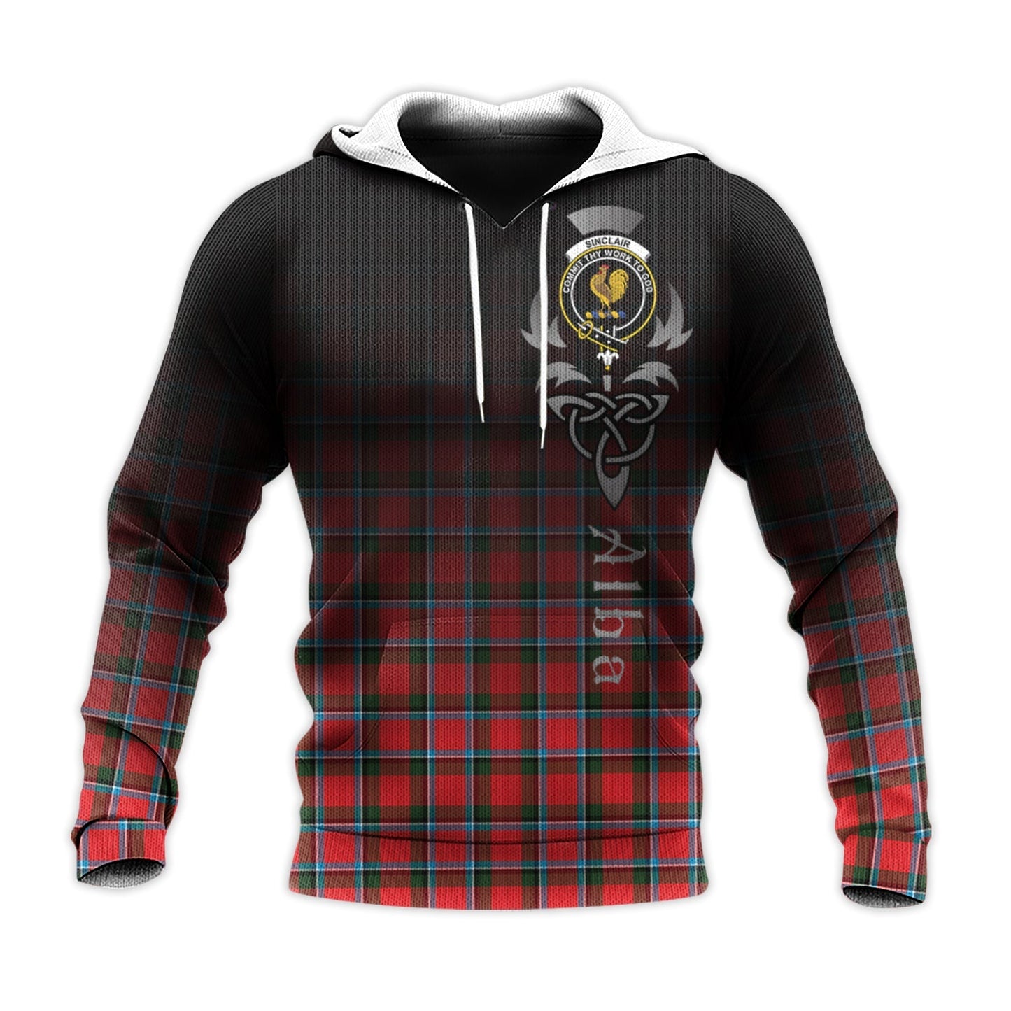 Printivon Sinclair Modern Tartan Crest Alba Celtic Hoodie