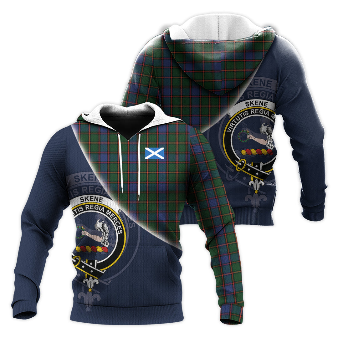 Printivon Skene Tartan Scottish Crest Hoodie