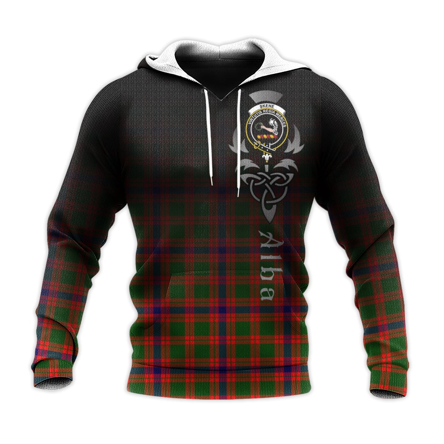 Printivon Skene Modern Tartan Crest Alba Celtic Hoodie