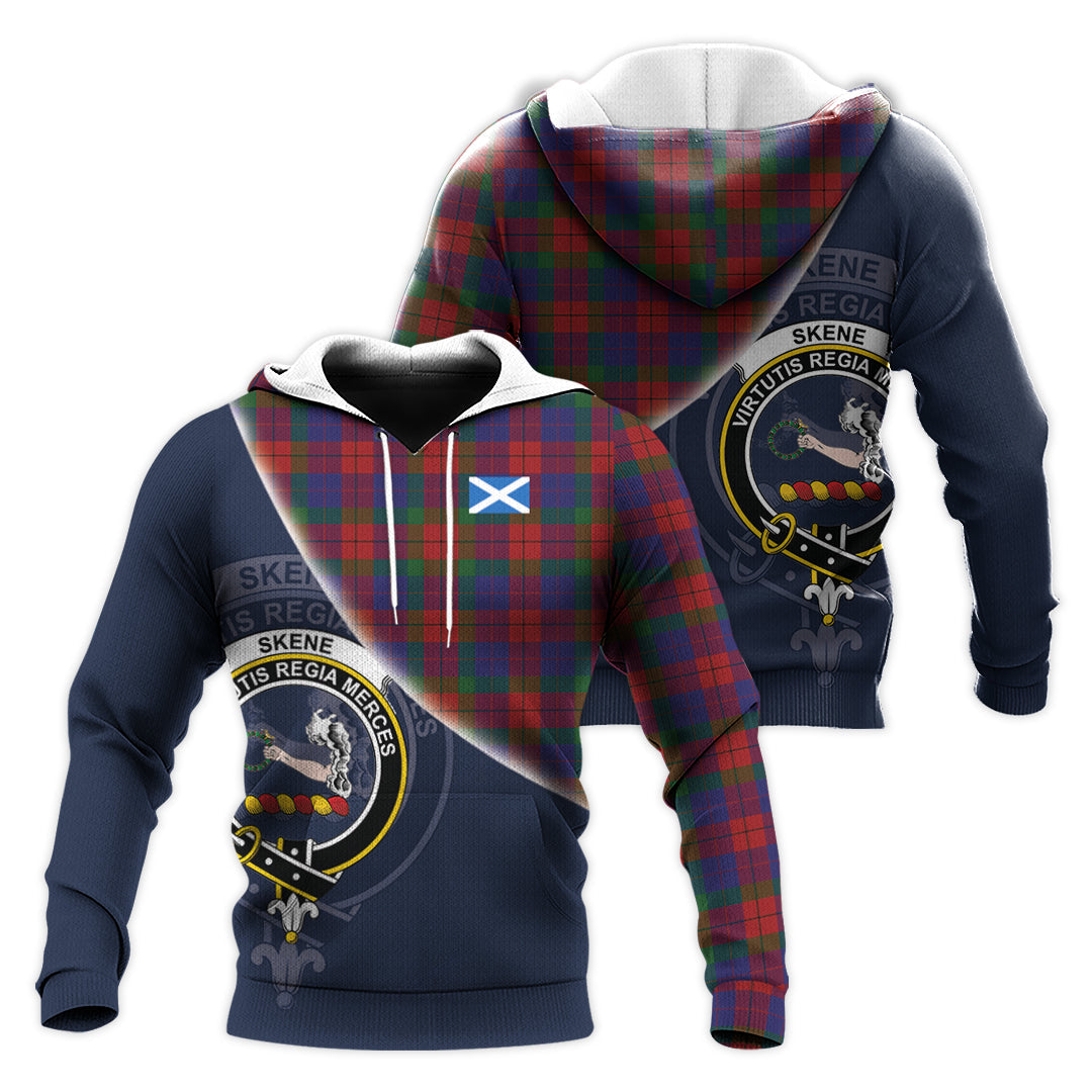 Printivon Skene Of Cromar Tartan Scottish Crest Hoodie