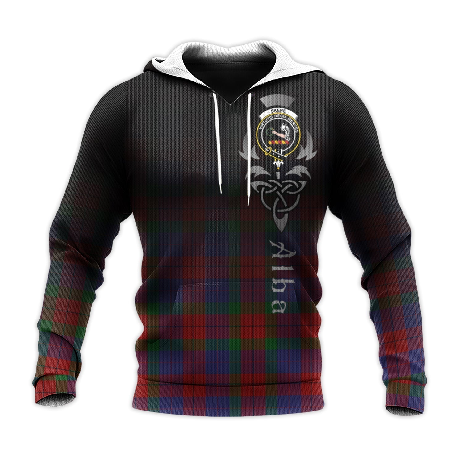 Printivon Skene Of Cromar Tartan Crest Alba Celtic Hoodie