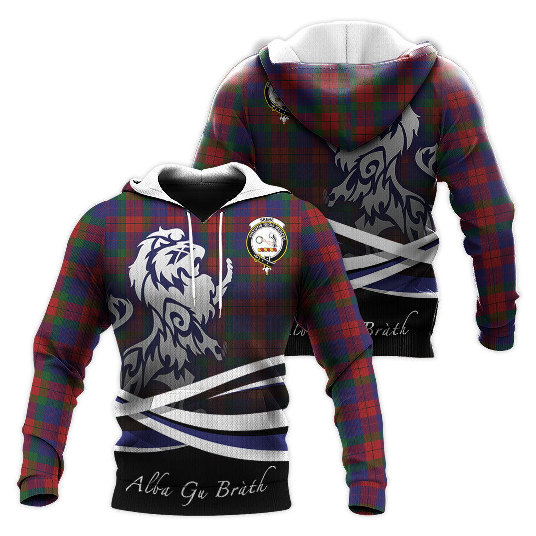 Printivon Skene Of Cromar Tartan Scottish Lion Hoodie