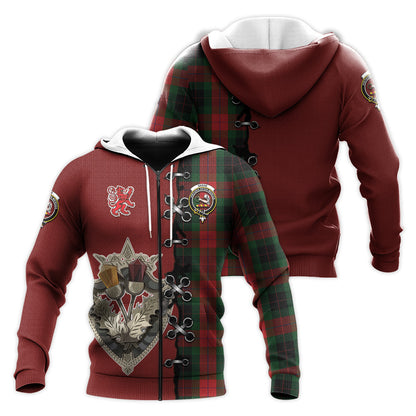 Printivon Skene Of Cromar Black Tartan Hoodie Lion Rampant And Celtic Thistle Style