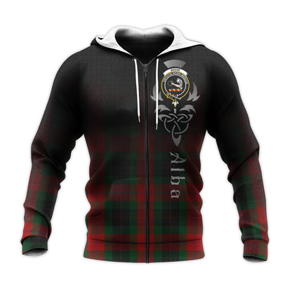 Printivon Skene Of Cromar Black Tartan Crest Alba Celtic Hoodie