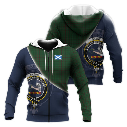 Printivon Skene Or Tribe Of Mar Tartan Scottish Crest Hoodie