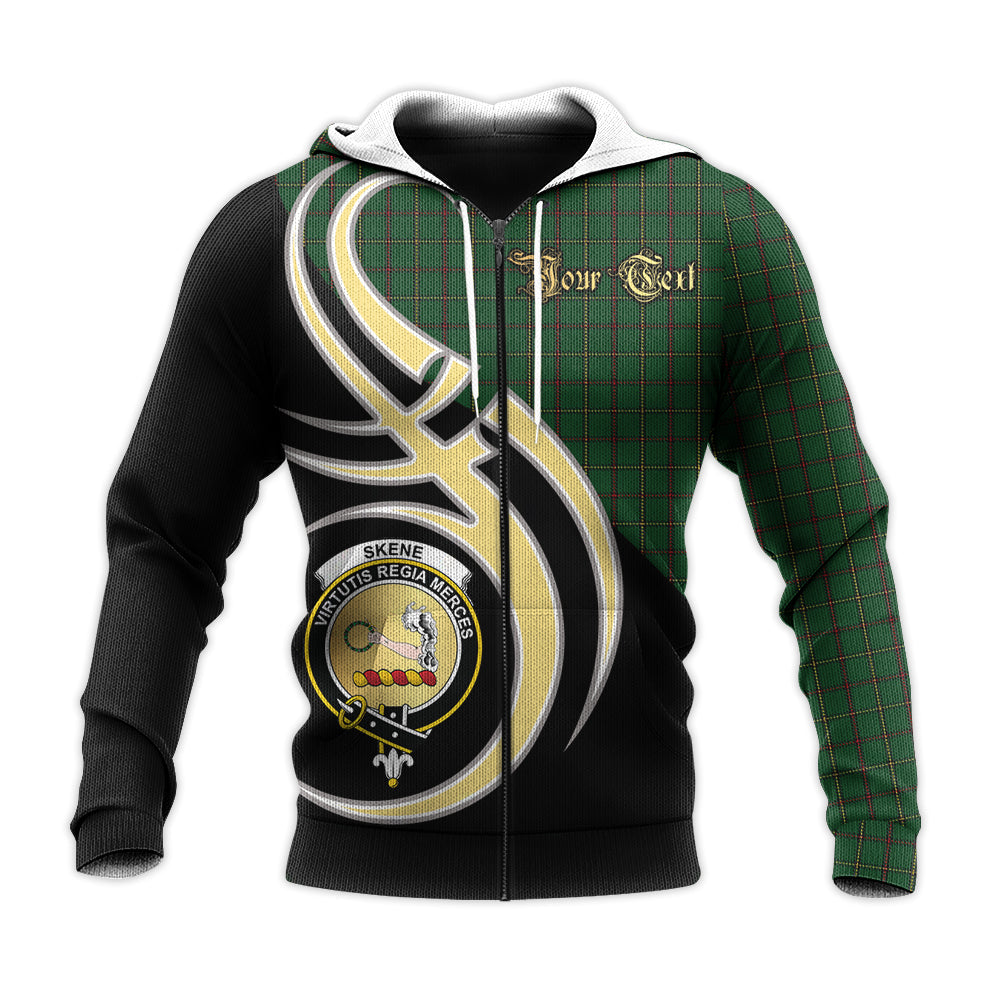 Printivon Skene Or Tribe Of Mar Clan Believe In Me Crest Tartan Knitted Hoodie Custom Your Text