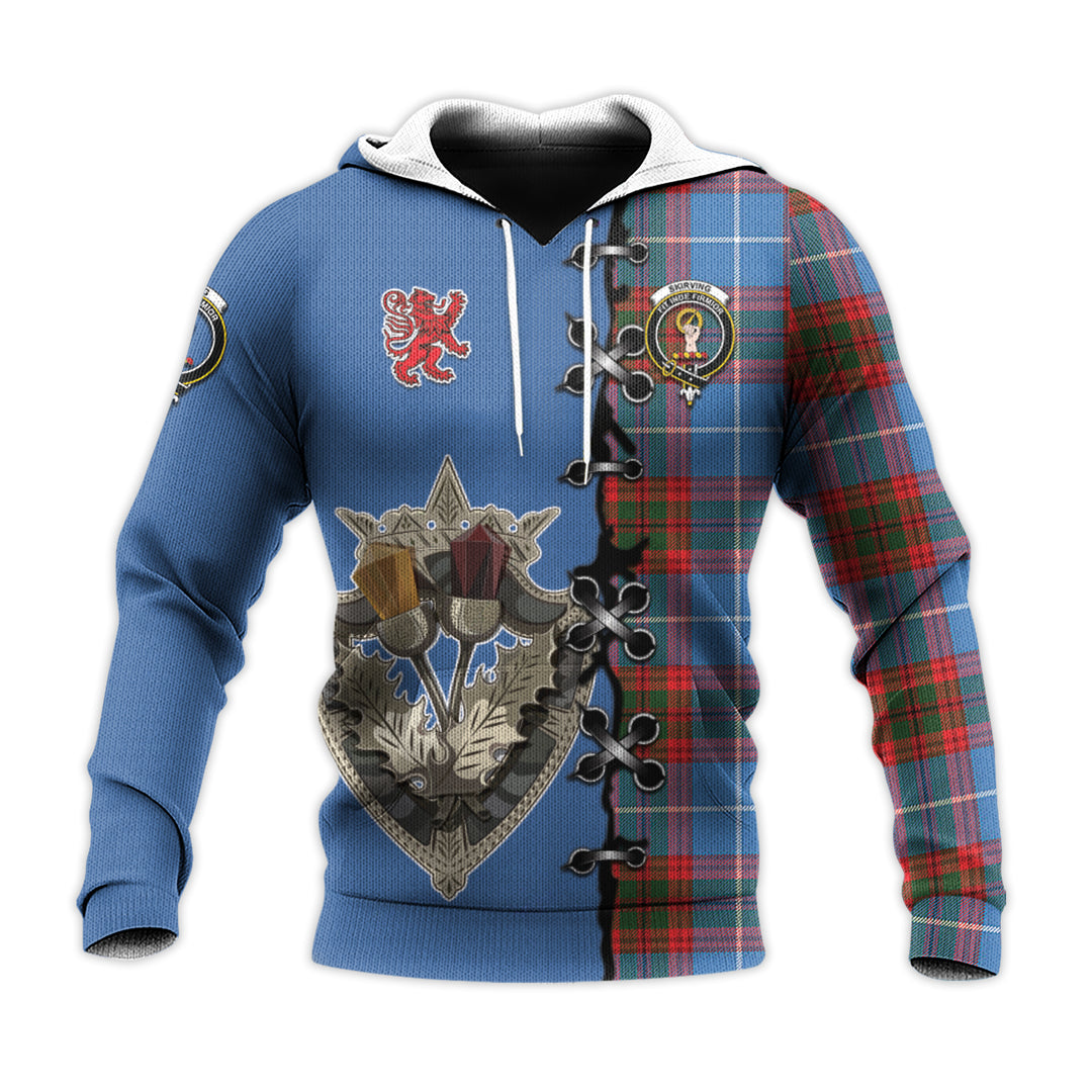 Printivon Skirving Tartan Hoodie Lion Rampant And Celtic Thistle Style