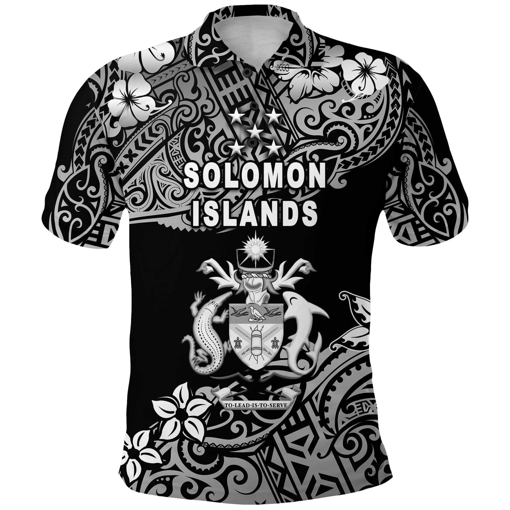Solomon Islands Polo Shirt Unique Vibes - Black