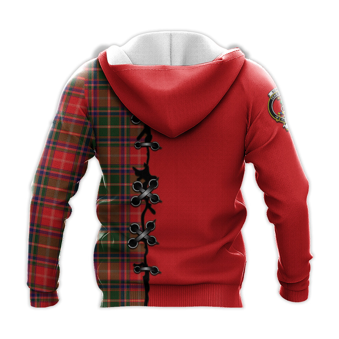 Printivon Somerville Modern Tartan Hoodie Lion Rampant And Celtic Thistle Style