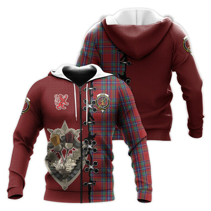 Printivon Spens Tartan Hoodie Lion Rampant And Celtic Thistle Style
