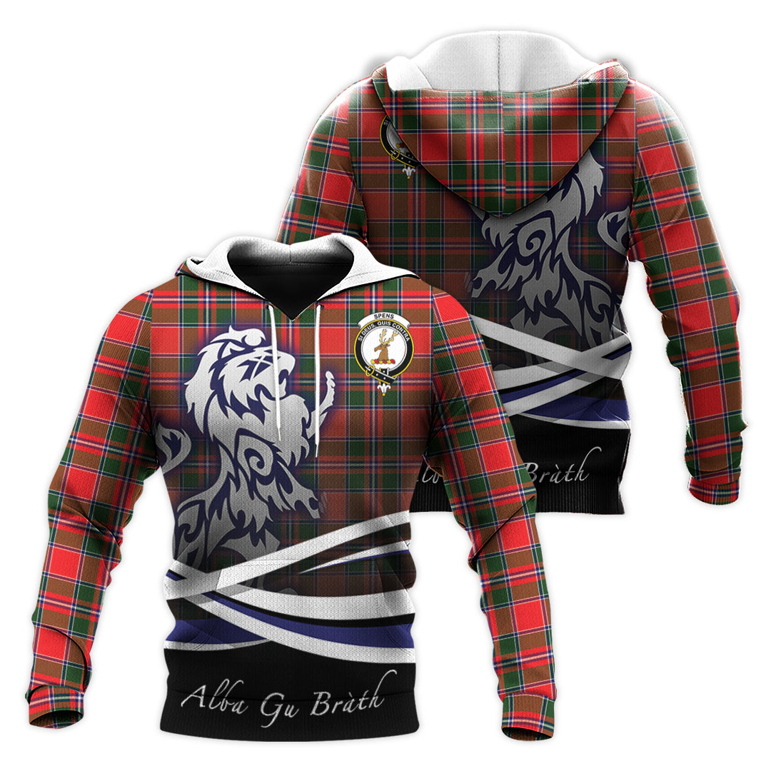 Printivon Spens Modern Tartan Scottish Lion Hoodie