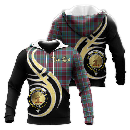 Printivon Spens Spence Clan Believe In Me Crest Tartan Knitted Hoodie Custom Your Text