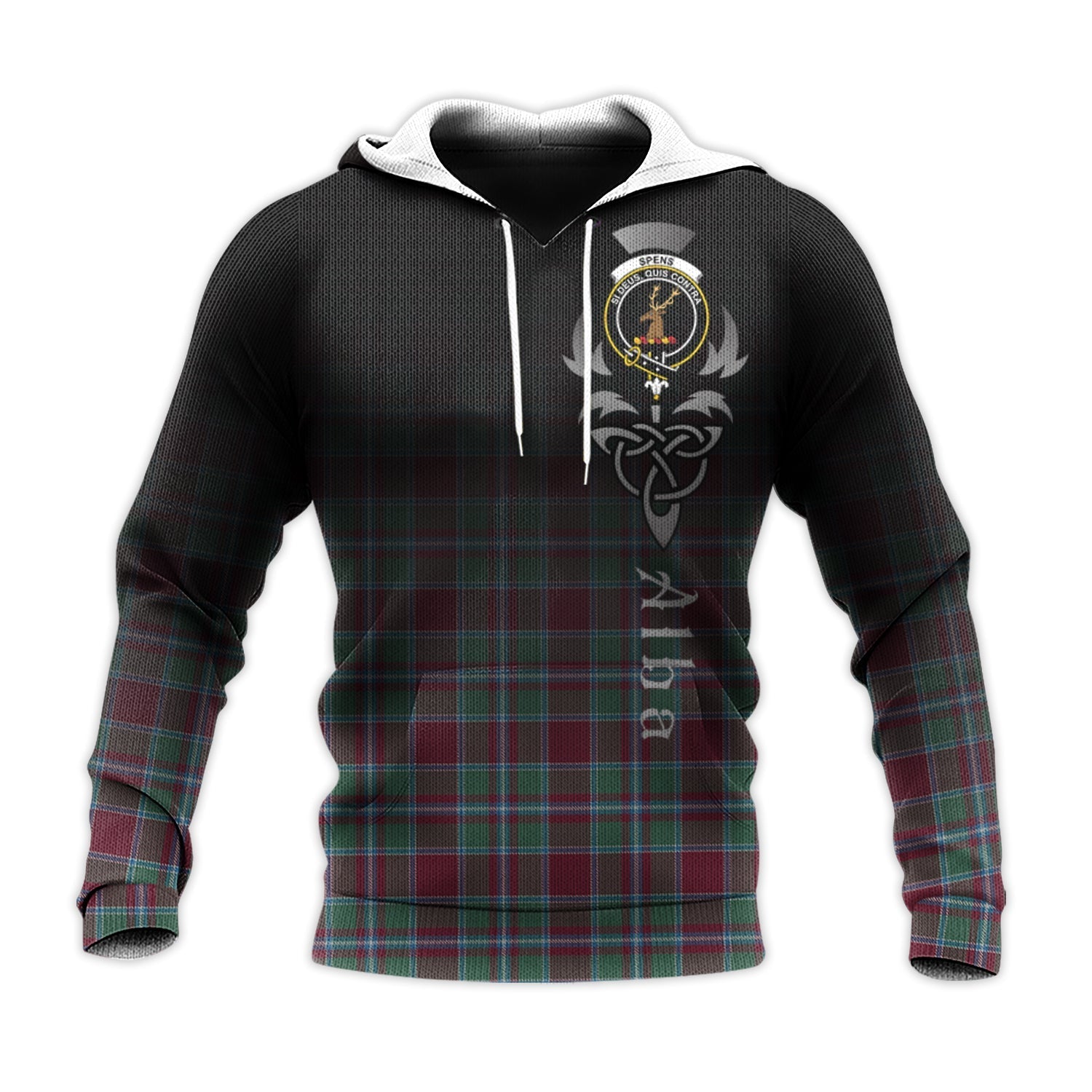 Printivon Spens Spence Tartan Crest Alba Celtic Hoodie