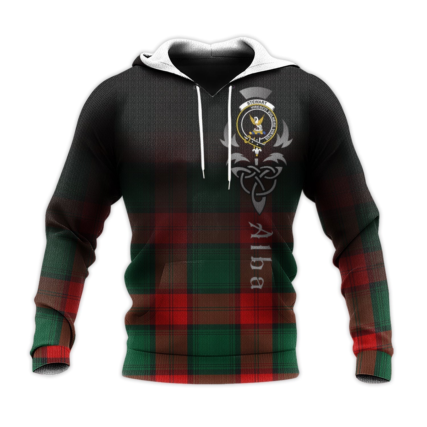 Printivon Stewart Atholl Modern Tartan Crest Alba Celtic Hoodie