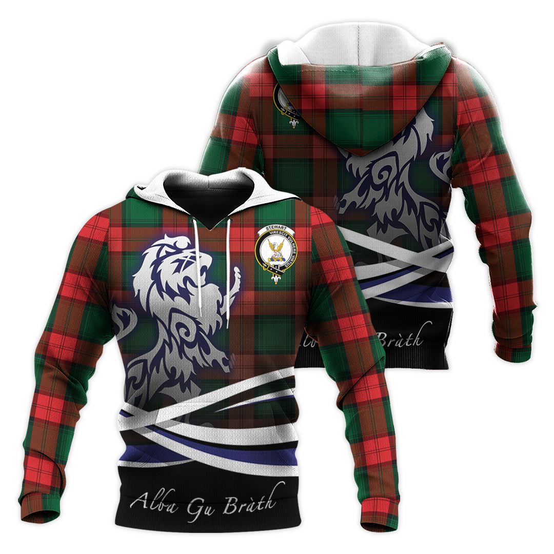 Printivon Stewart Atholl Modern Tartan Scottish Lion Hoodie